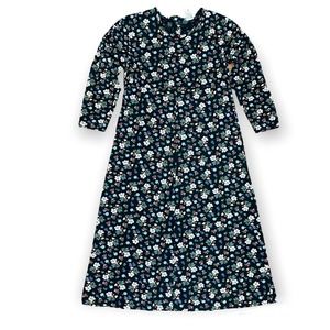 Hanna Andersson Ditzy Floral A-Line Midi Dress 3/4 Sleeves Women's Size Medium